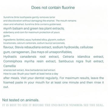 Dentifrice Sunshine Brite NSP Dentifrice Sunshine Brite NSP NSP, modèle 2851 | N° d'image 2